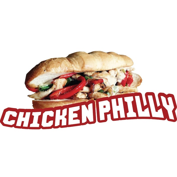 Safety Sign, 9 in Height, Vinyl, 6 in Length, Chicken Philly, D-DC-24-Chicken Philly